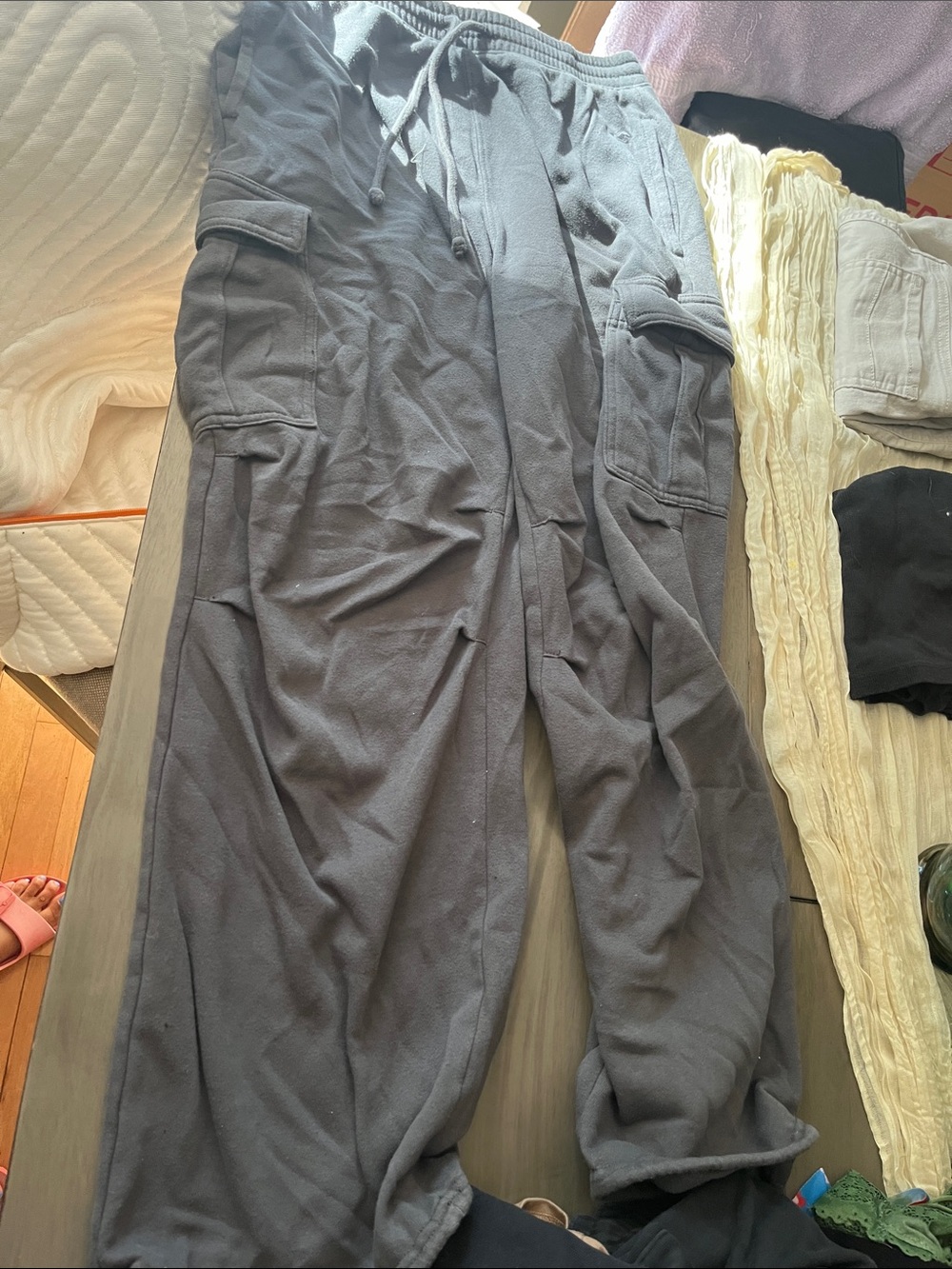 Hollister Charcoal Cargo Jogger Pants